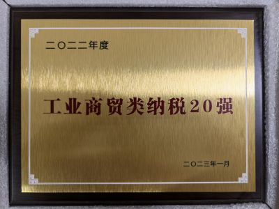 2022年度工業(yè)商貿(mào)類納稅20強(qiáng)